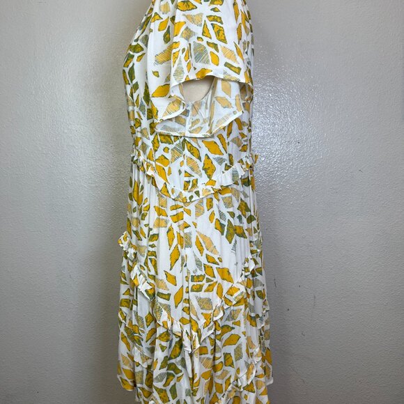 By Anthropologie Robin Tiered Mini Dress In Yellow Size S - Picture 3 of 7